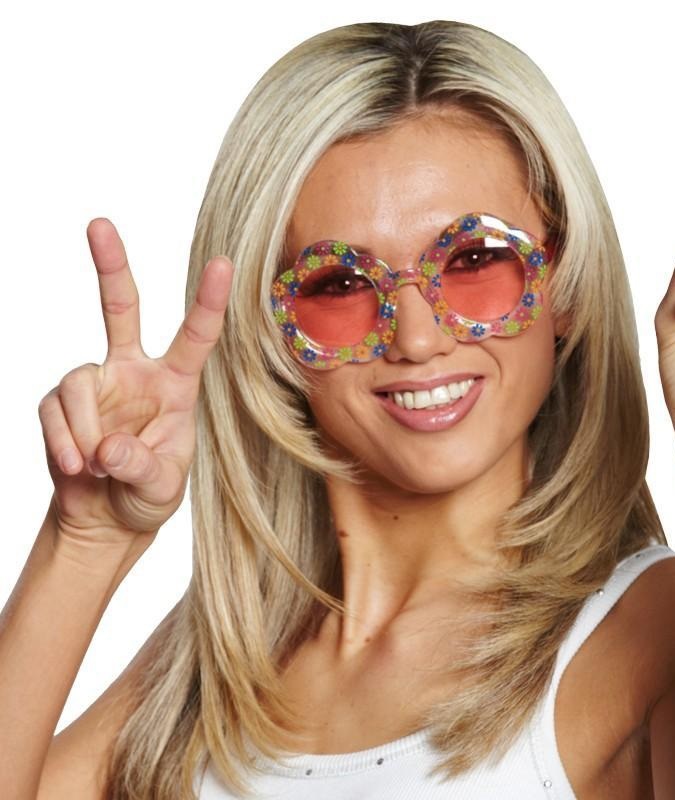 Bloemenbril - Willaert, verkleedkledij, carnavalkledij, carnavaloutfit, feestkledij, brillen, feestbril, gekke bril